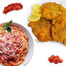 Chicken Pane With Pasta Meal