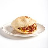 Omelette Sandwich with Oriental Sausage and Roumi Cheese