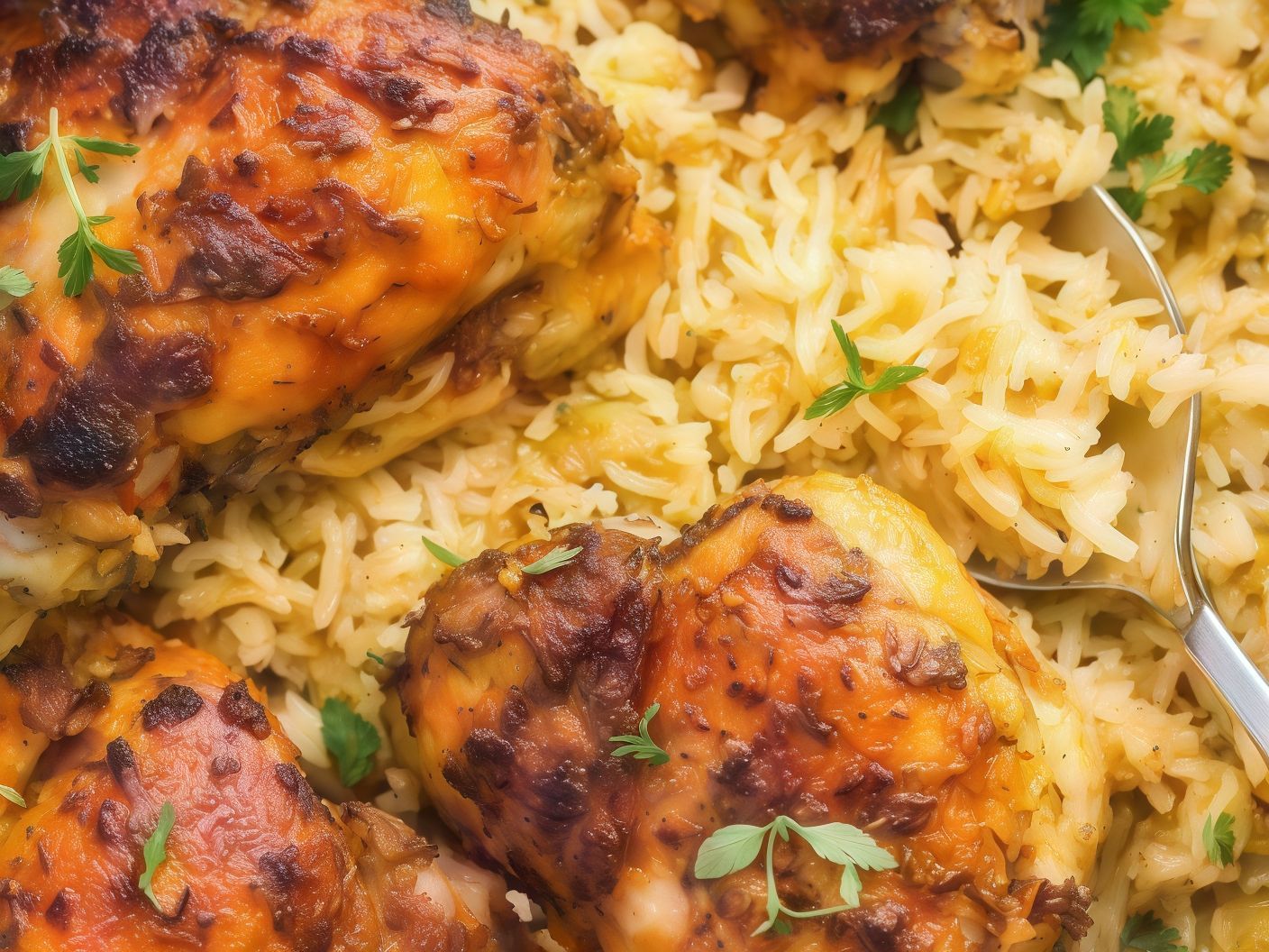 Oven Baked Rice With Chicken Casserole