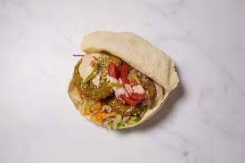 Falafel With Pickled Eggplant Sandwich