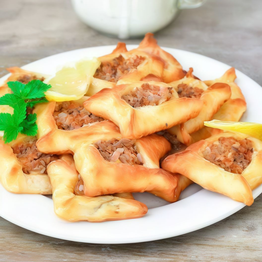 Kilo of meat with yogurt on dough