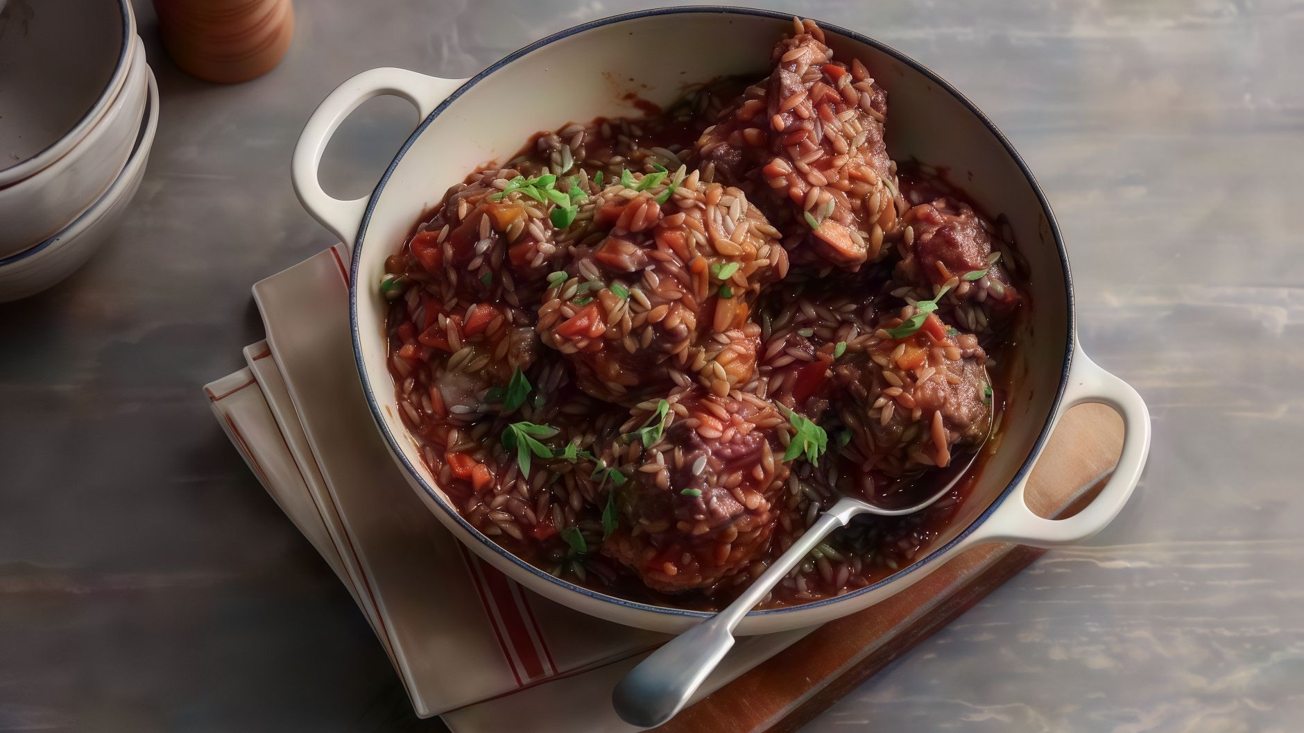 Oxtail with orzo Casserole