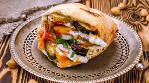 Fried Eggplant Sandwich With Boiled Eggs
