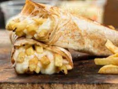 French Fries With Mozzarella Cheese Sandwich
