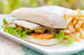 White Cheese With Tomatoes And French Fries Sandwich
