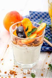 Yogurt With Honey And Fruits Juice