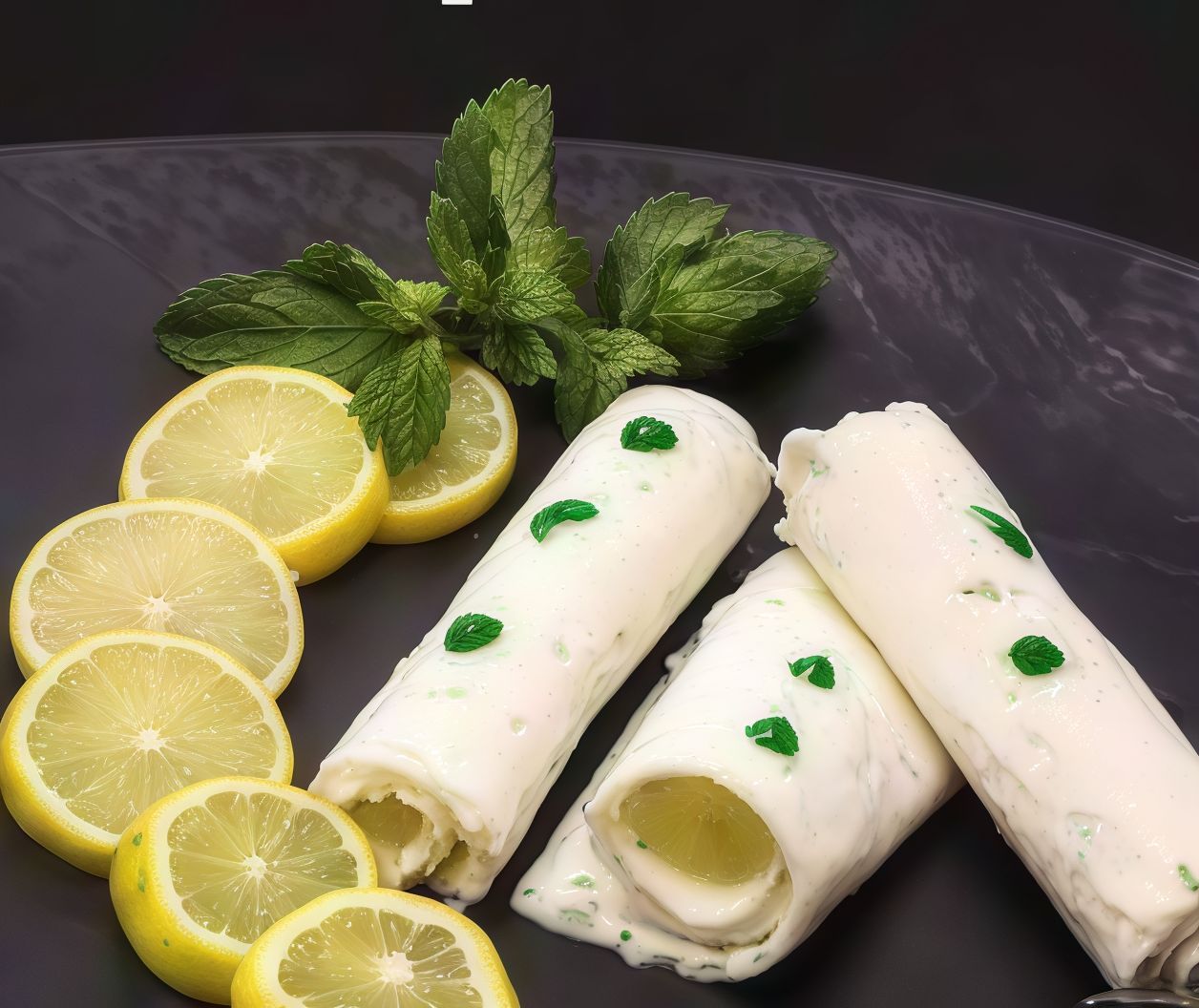 Lemon Mint Ice Cream Roll