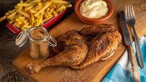 Half grilled chicken with extra