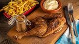 Half grilled chicken with extra