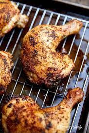 quarter chicken thigh on grill with extra
