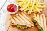 Fries with mozzarella sandwich