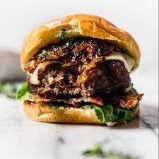 Beef Burger With Onion Sauce