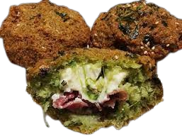Falafel Patty With Kiri And Pastrami