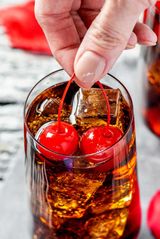 Cherry cola cocktail