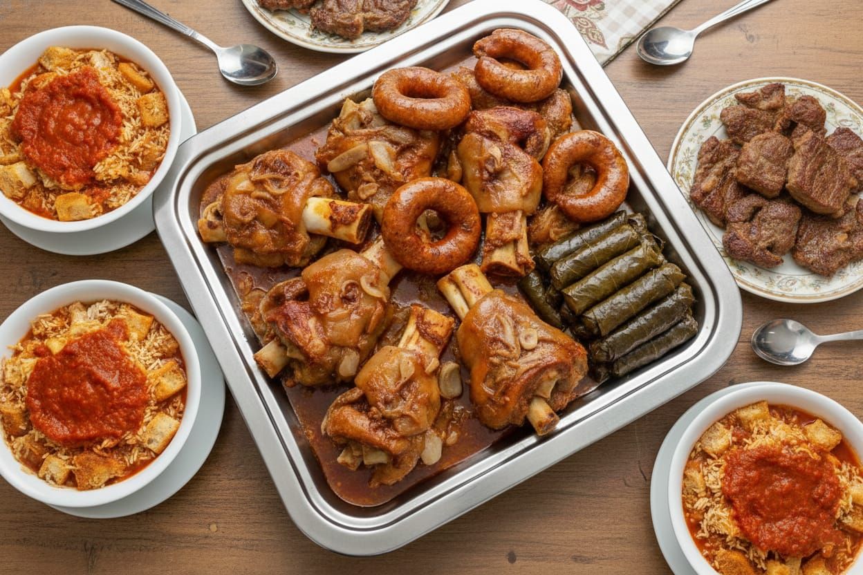 A Tray Of Cow Trotters For 6 To 8 People