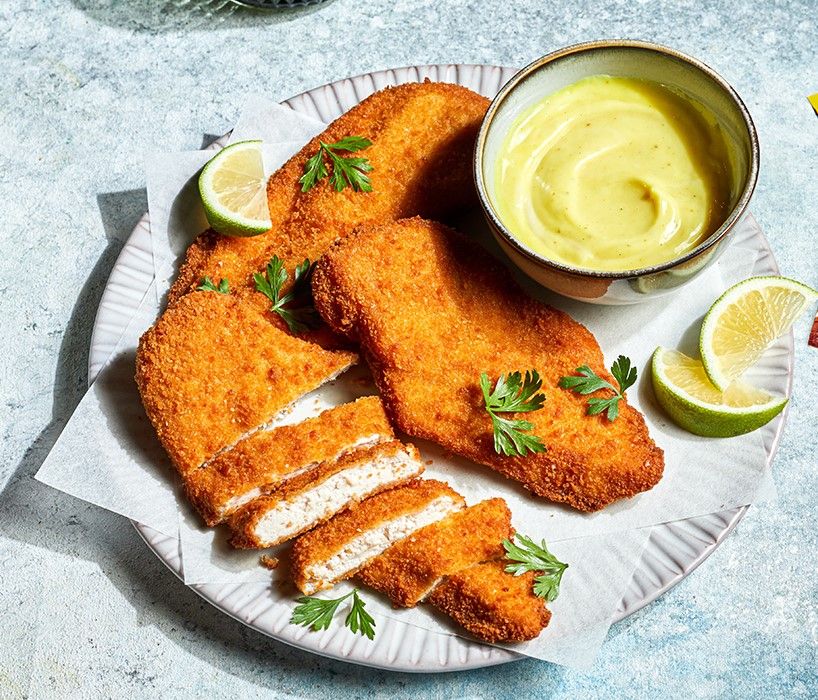 Half fried chicken fillet
