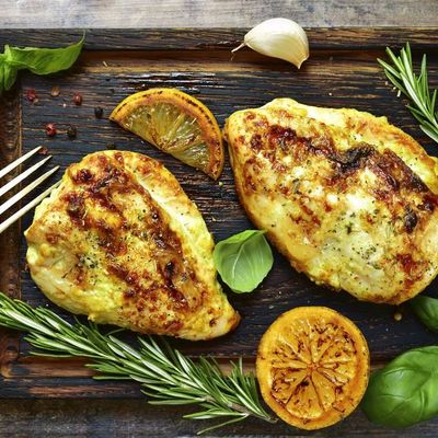 Half chicken with lemon Meal