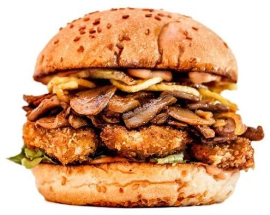 Chicken Burger With Mushroom Sandwich