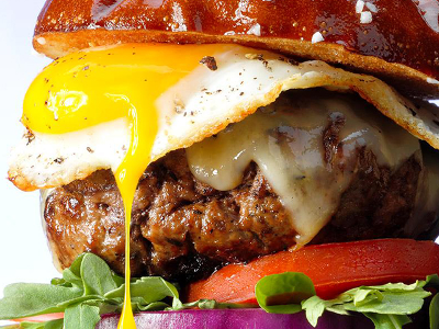 Beef Burger With Egg Sandwich