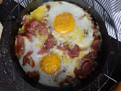 Pastrami With Eggs Pan