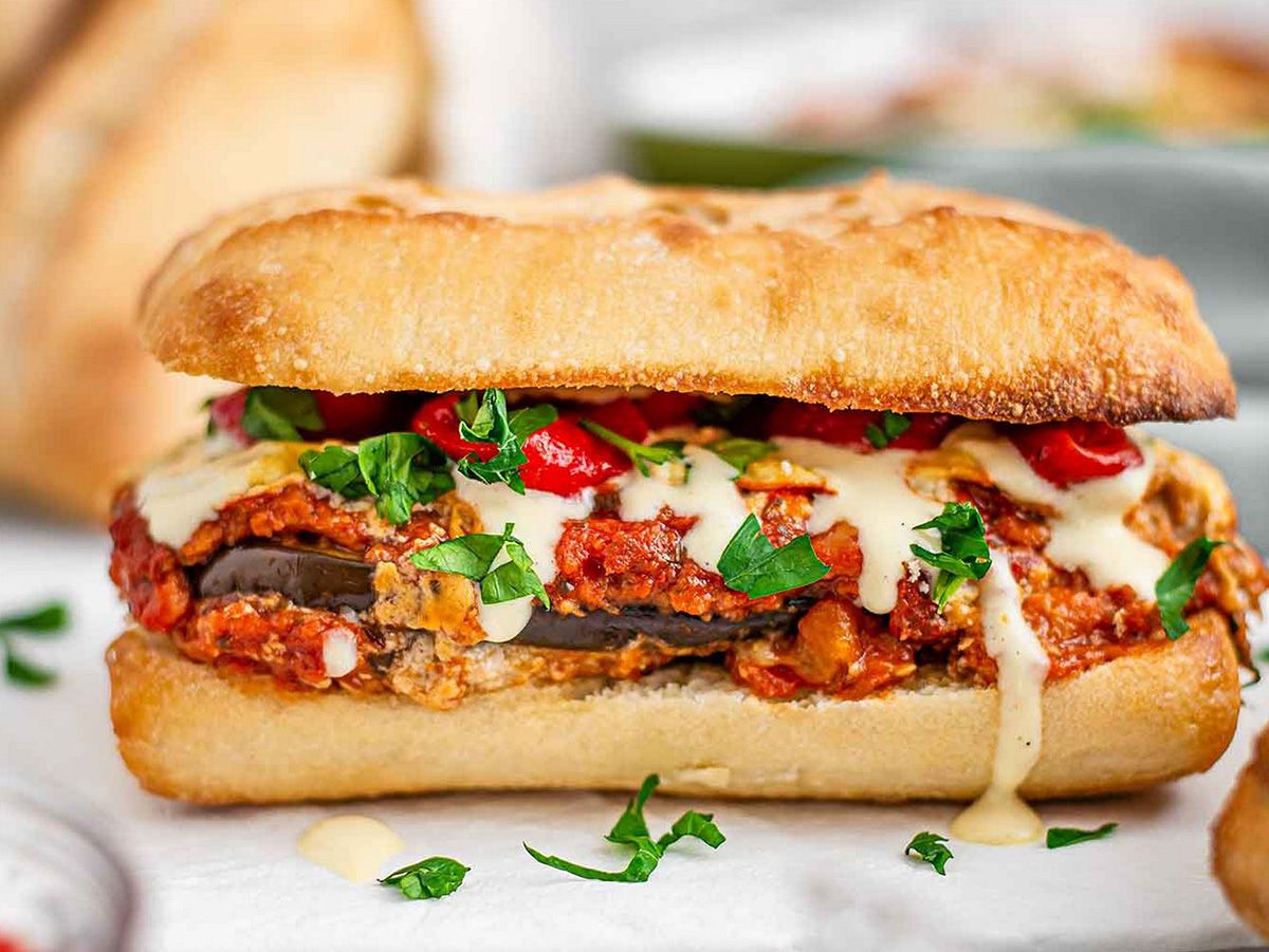 eggplant with fingers sandwich