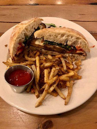 Fries And Eggplant Sandwich