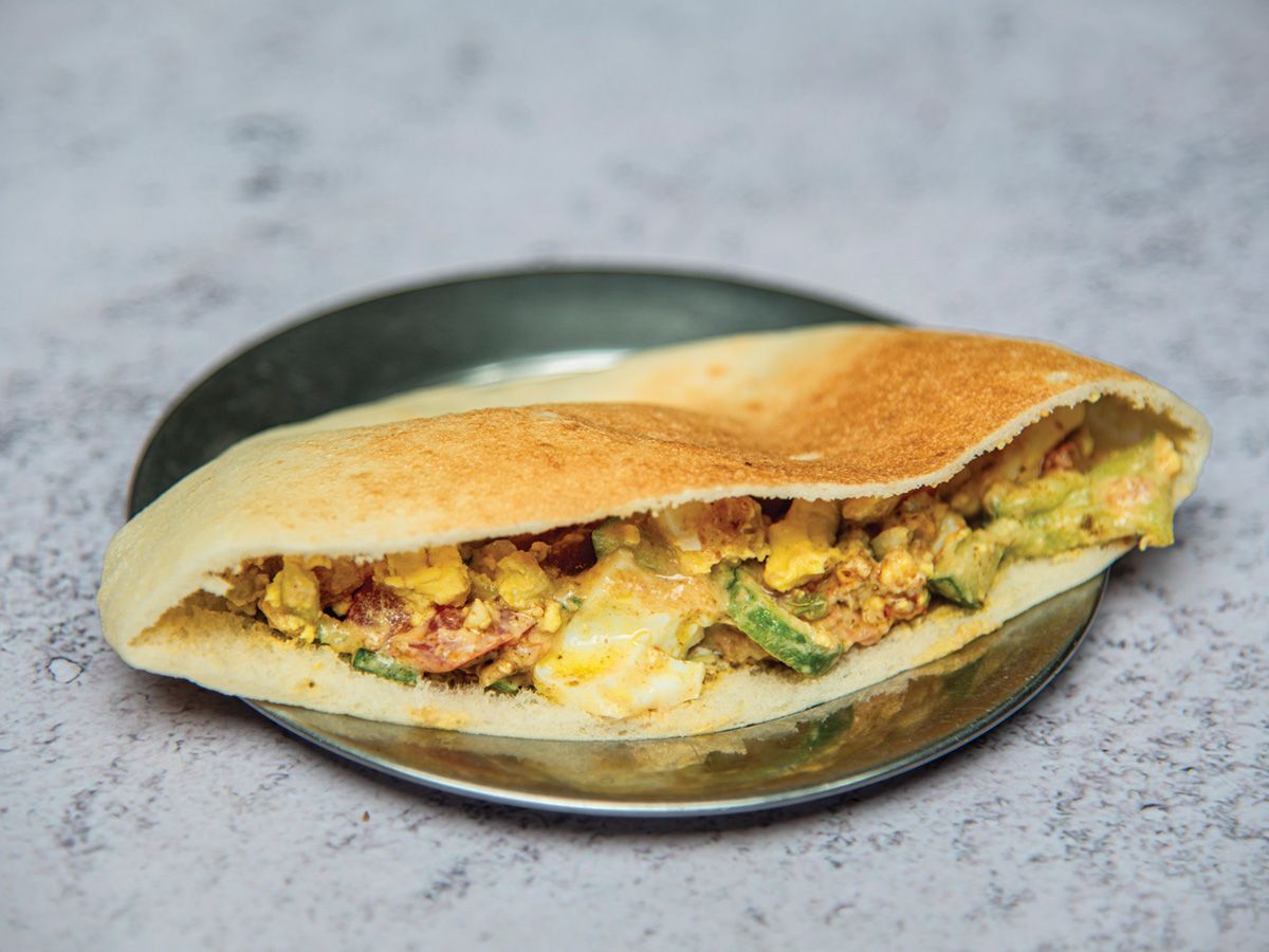 Boiled Egg Sandwich With Feta Cheese