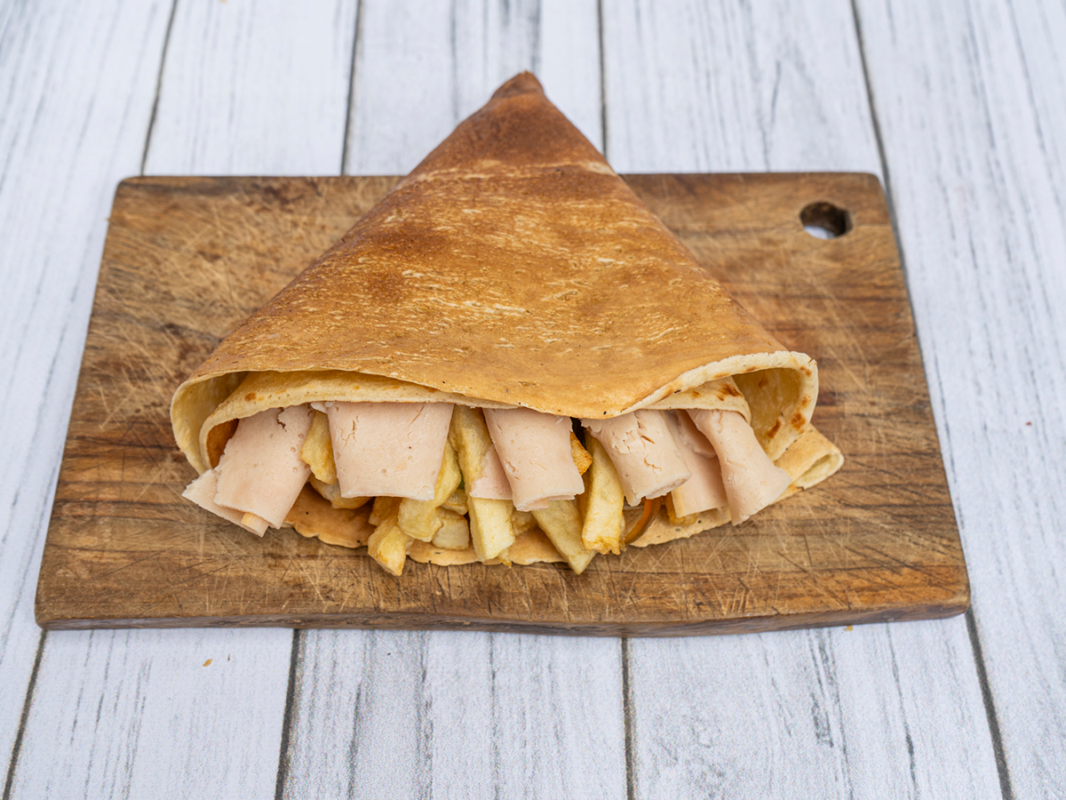 Cheddar and Turkey potato crepe