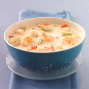 Seafood soup with cream