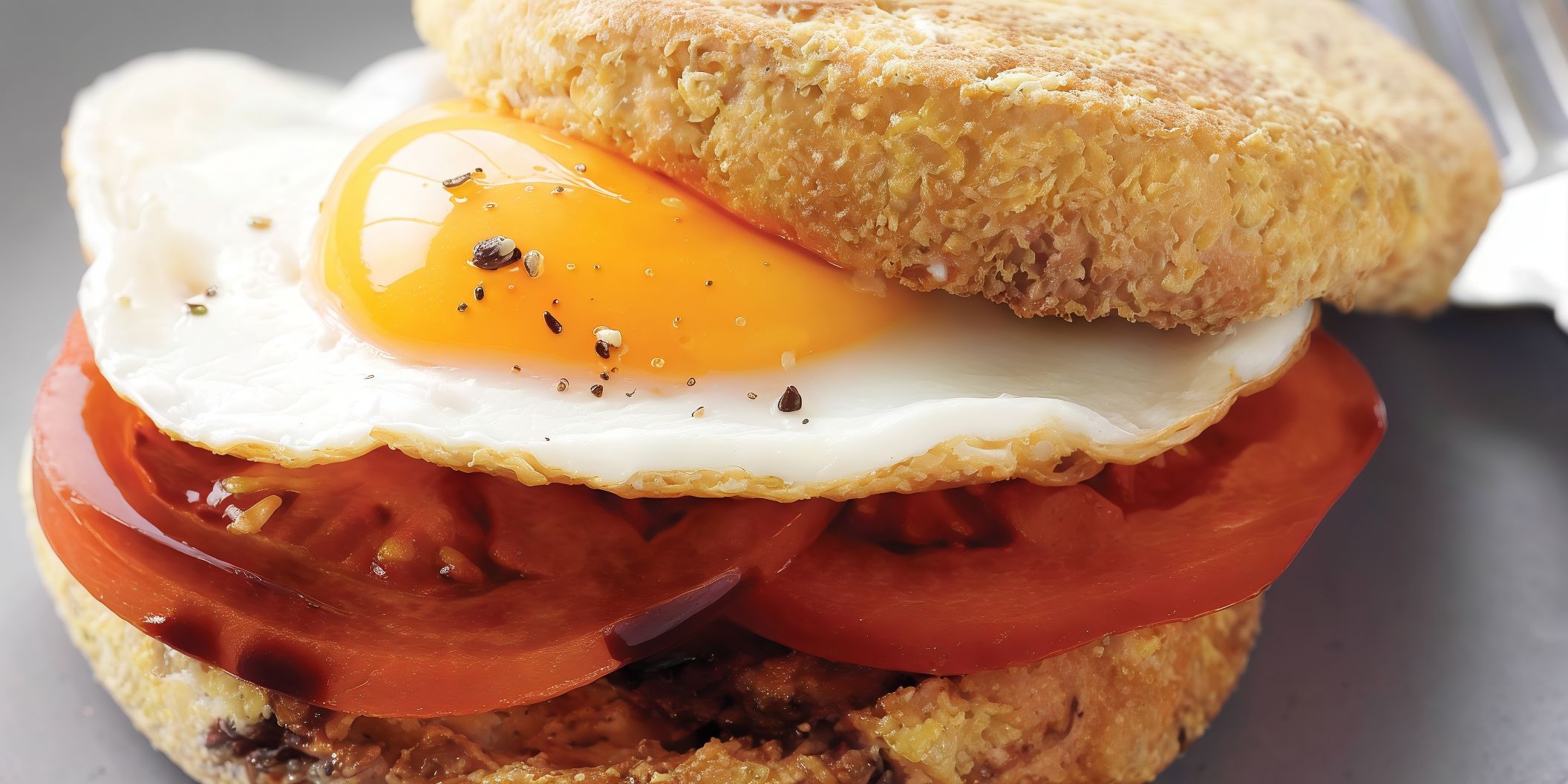 Jumbo Beef Burger With Eggs Sandwich