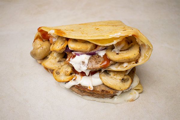 Beef Burger With Mushroom Crepe