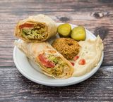 Omelet With Falafel Sandwich Saj Bread