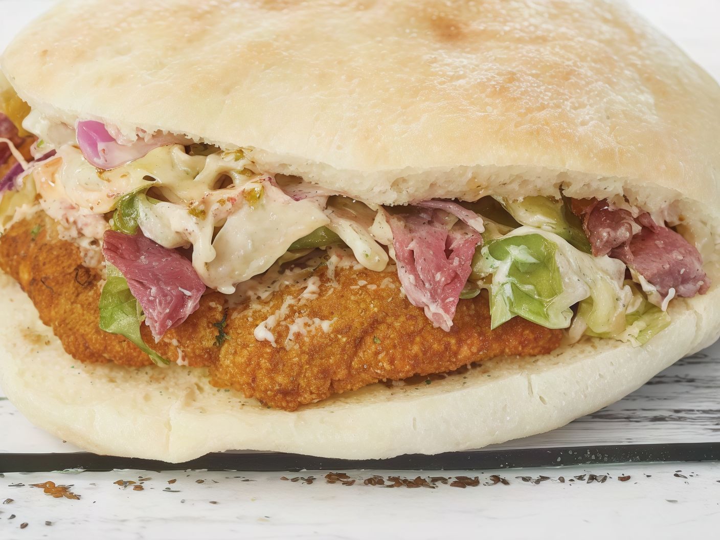 Falafel Pastrami Sandwich
