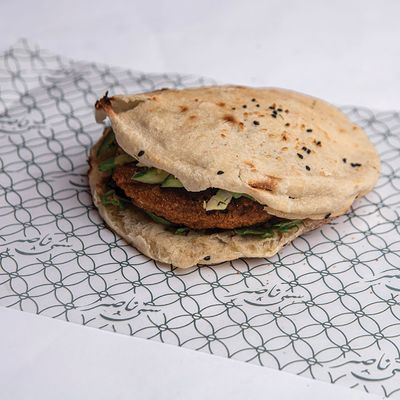 Potato Falafel with Eggplant Sandwich