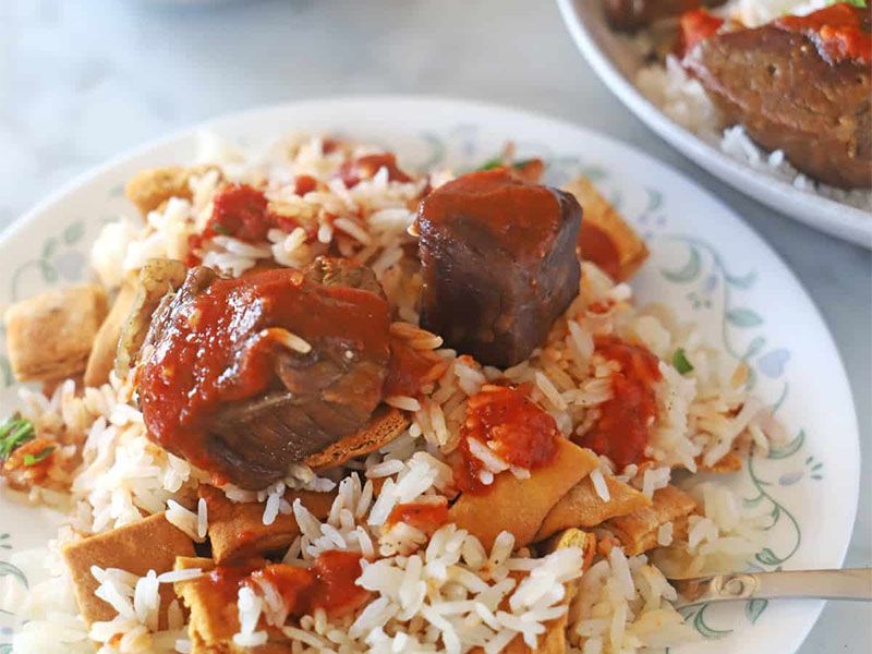 Okra With Mutton Meat Casserole