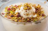 Rice Pudding With Ice Cream And Nuts