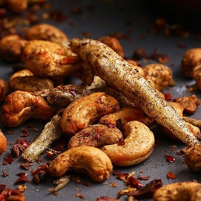Spicy Wok Fish Cashew Nuts and Dry Chili Peppers