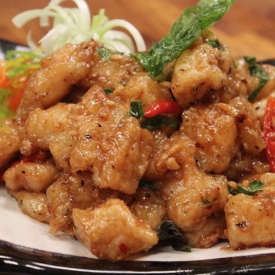 Wok Fish Basil Fresh Hot Pepper