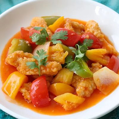 Wok fish with sweet and sour sauce