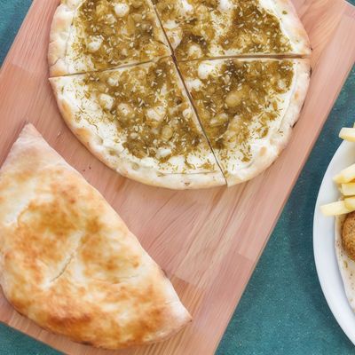 Labneh With Falafel Mix Manoucheh