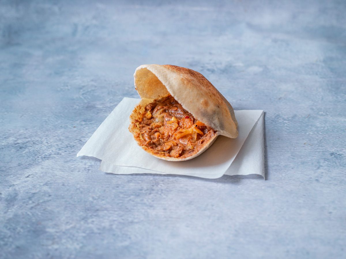 Foul With Pickled Lemons With Safflower Sandwich