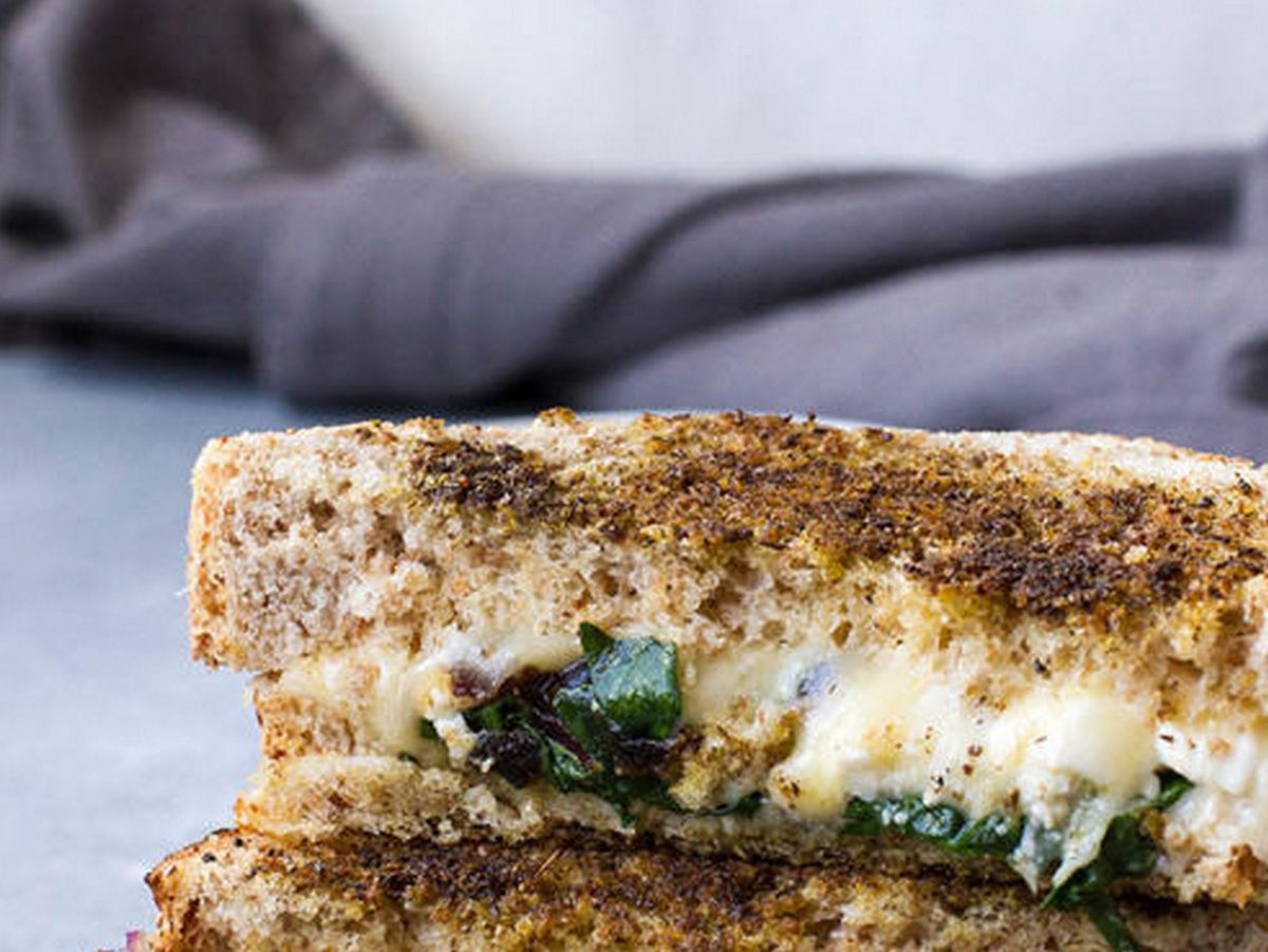 french Feta cheese, thyme and olive oil sandwich
