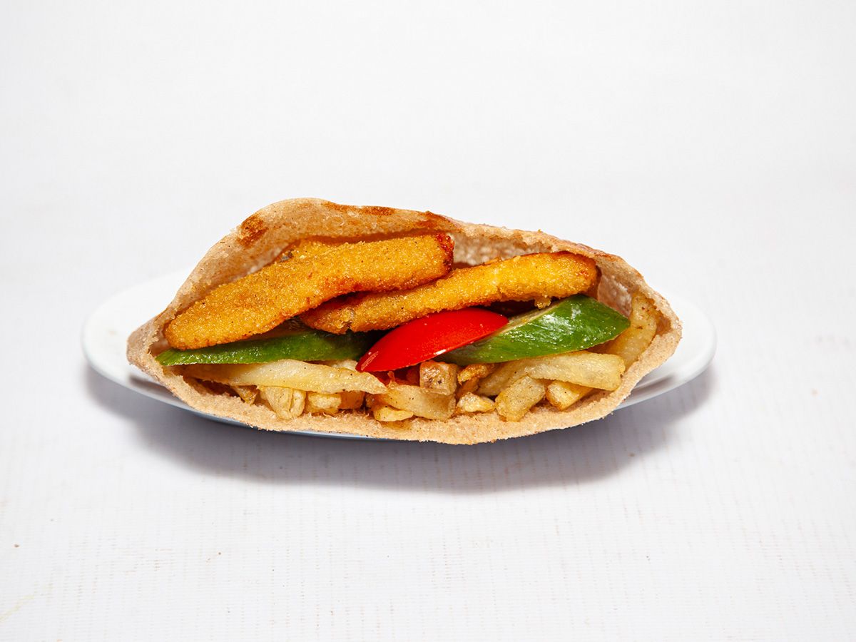 fried cheese with potato fingers sandwich