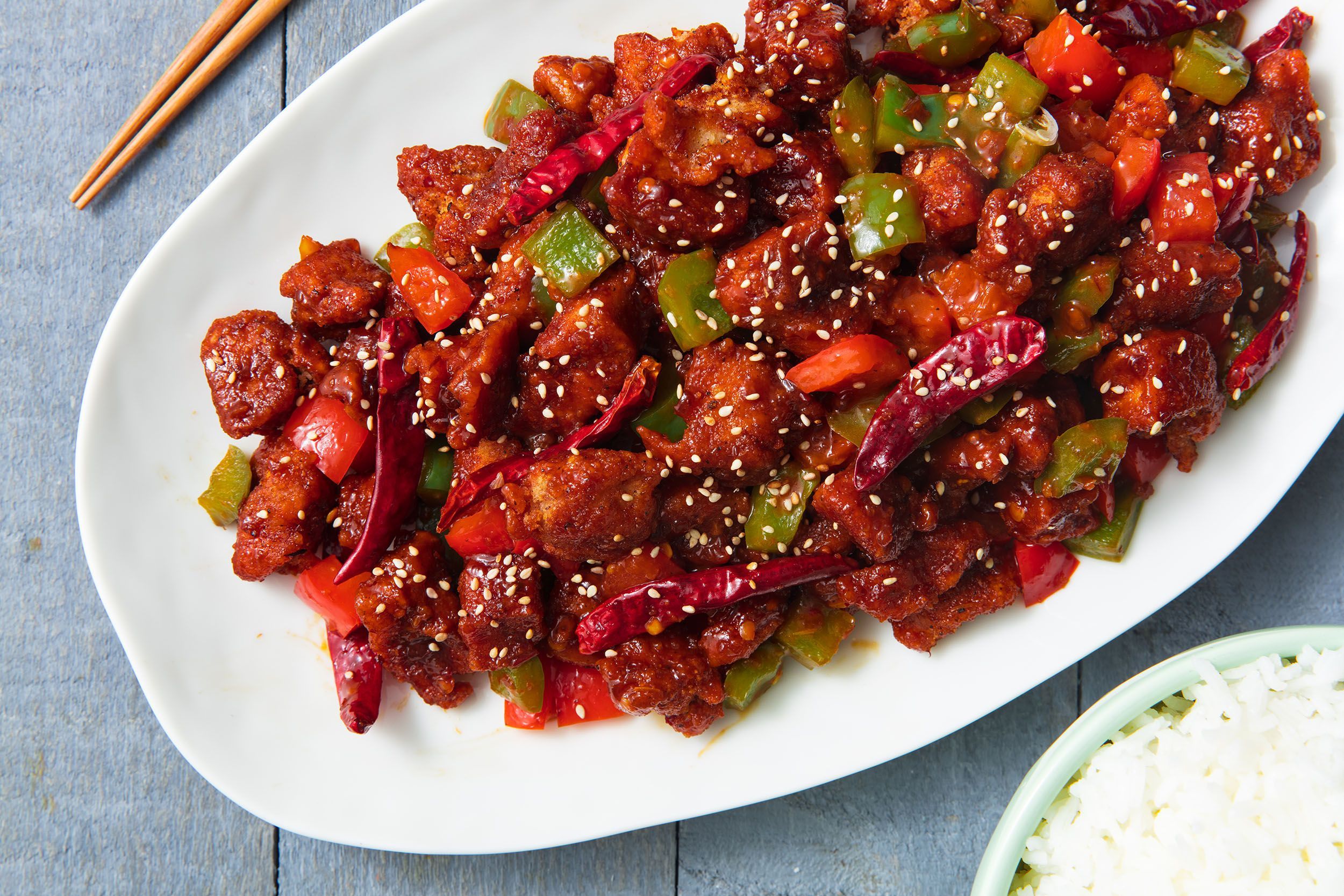 Crispy Chicken With Brown Sauce Platter