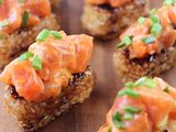 Crispy Rice With Fried Salmon Nigiri