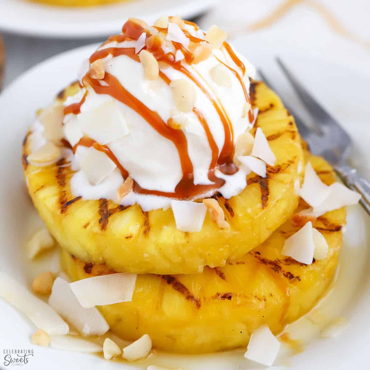 Fried Pineapple With Honey And Ice Cream