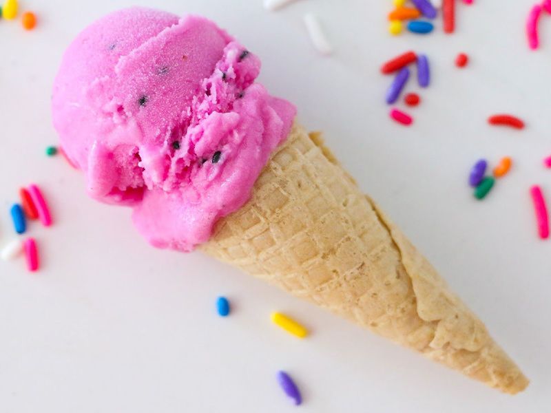 Fruit With Milk Ice Cream Cone