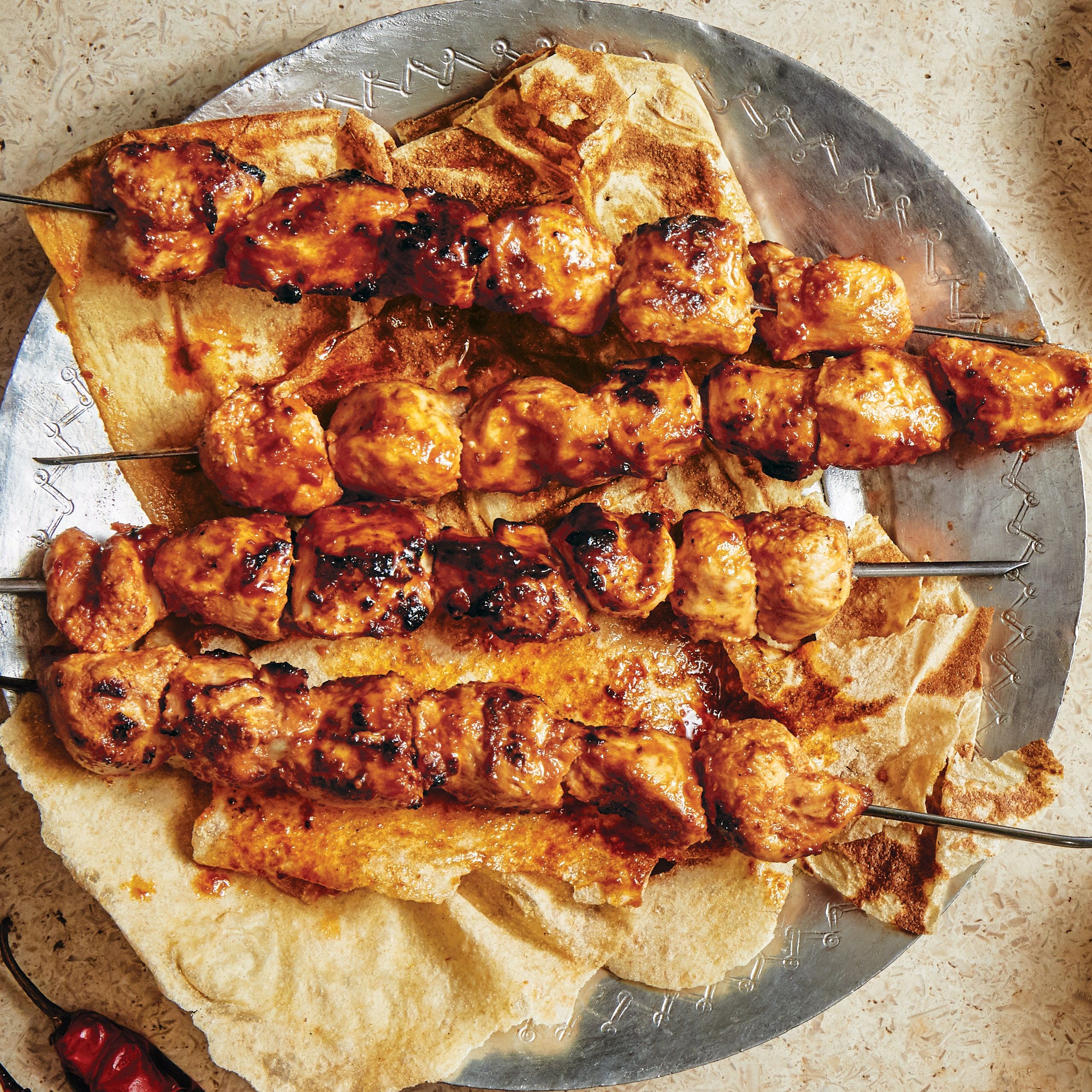 1/2 Chicken With Bone With 1/2 Shish Tawook And Rice Tray