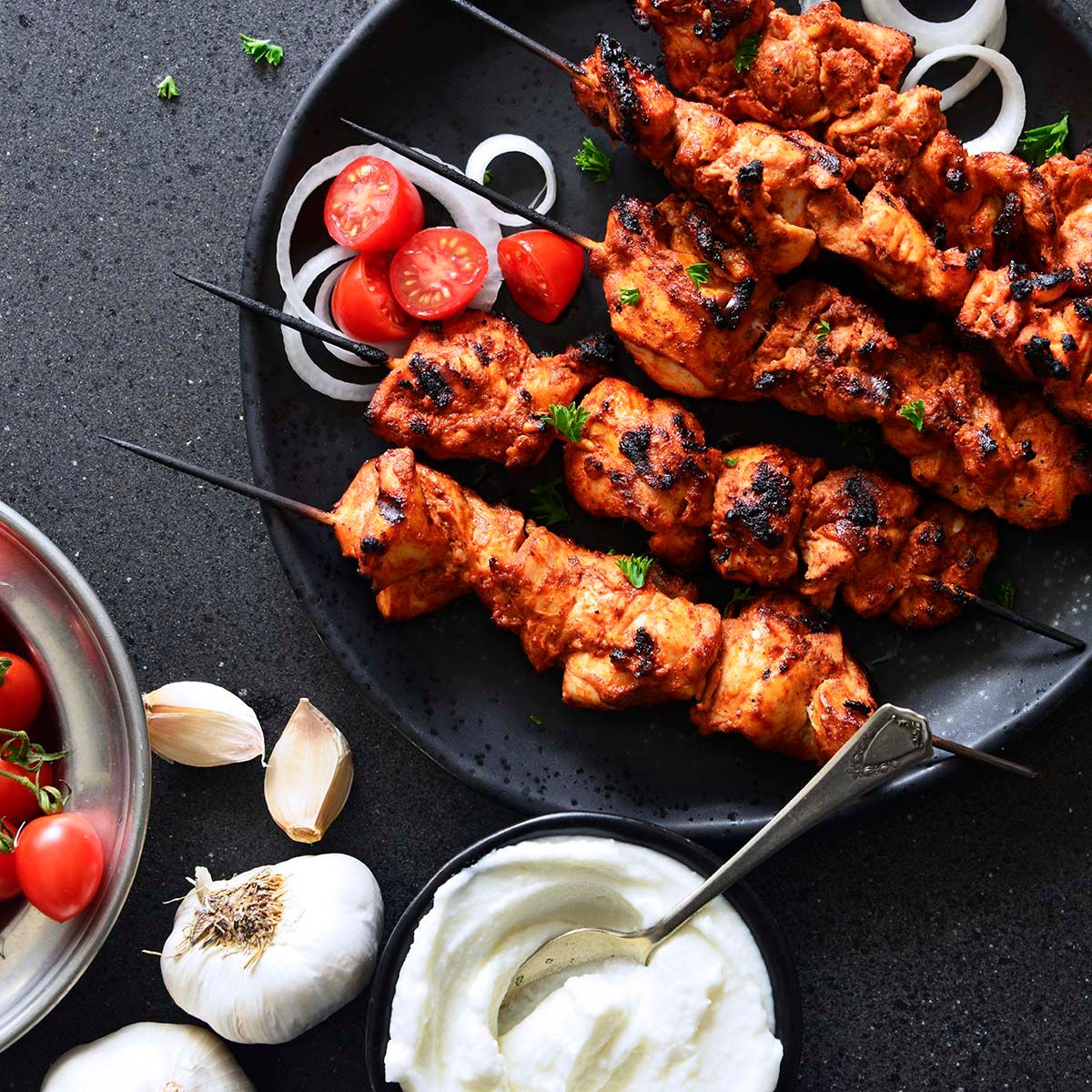 Shish Chicken On Charcoal
