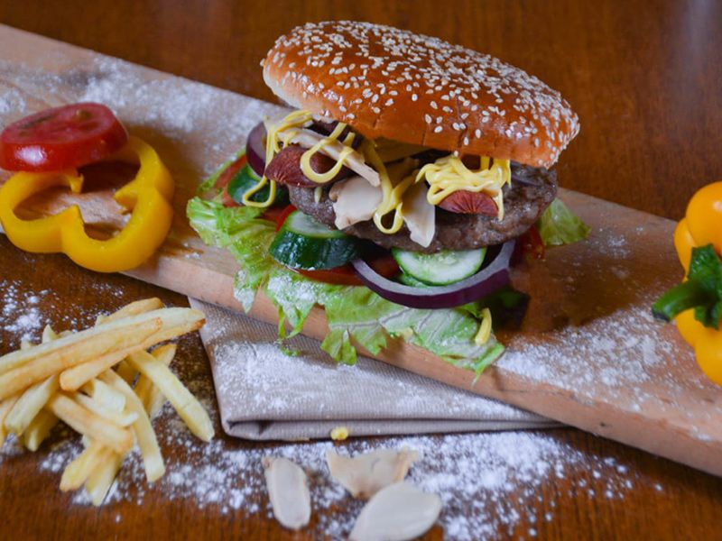 Beef Burger With Jalapeno Sandwich